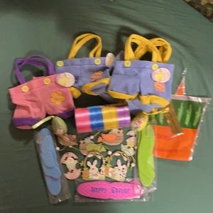 Easter Kit, Bunny Pants Treat bags, Carrot bags, Easter Ornaments and Ribbon